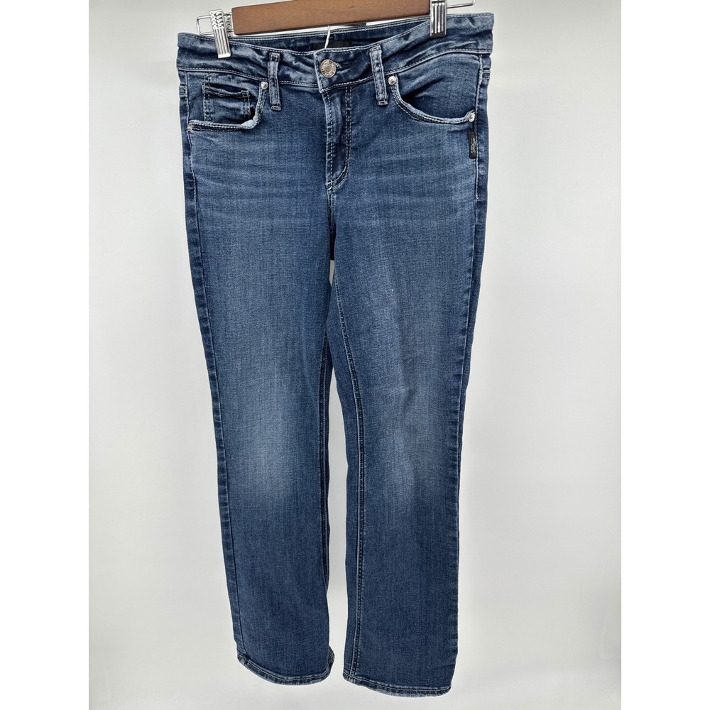 Silver Jeans Co Womens Blue Denim Straight Leg Jeans Sz 28